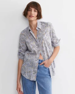 Sale Sportscraft Enzo Liberty Long Sleeve Shirt in Blue Multi BlueMulti