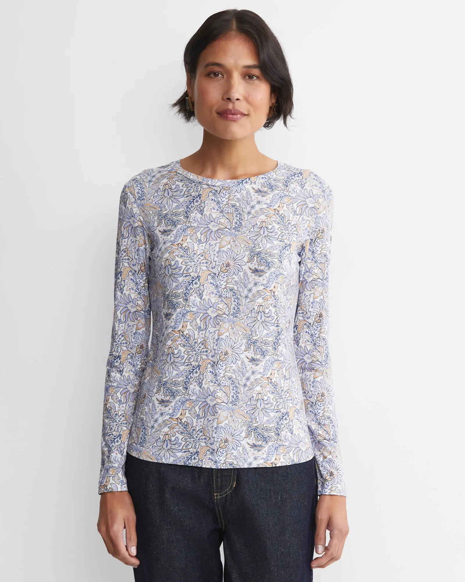Discount Sportscraft Enzo Liberty Long Sleeve Magic Tee in Blue Multi BlueMulti