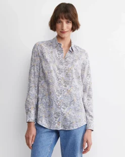 Sale Sportscraft Enzo Liberty Long Sleeve Shirt in Blue Multi BlueMulti