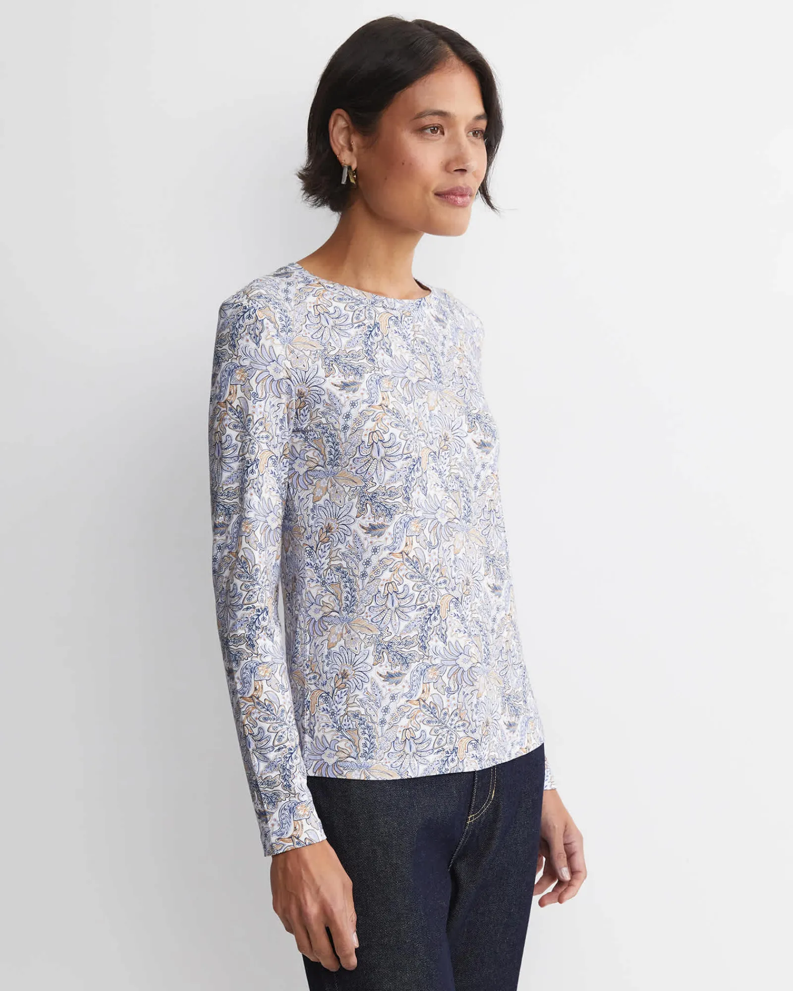 Discount Sportscraft Enzo Liberty Long Sleeve Magic Tee in Blue Multi BlueMulti