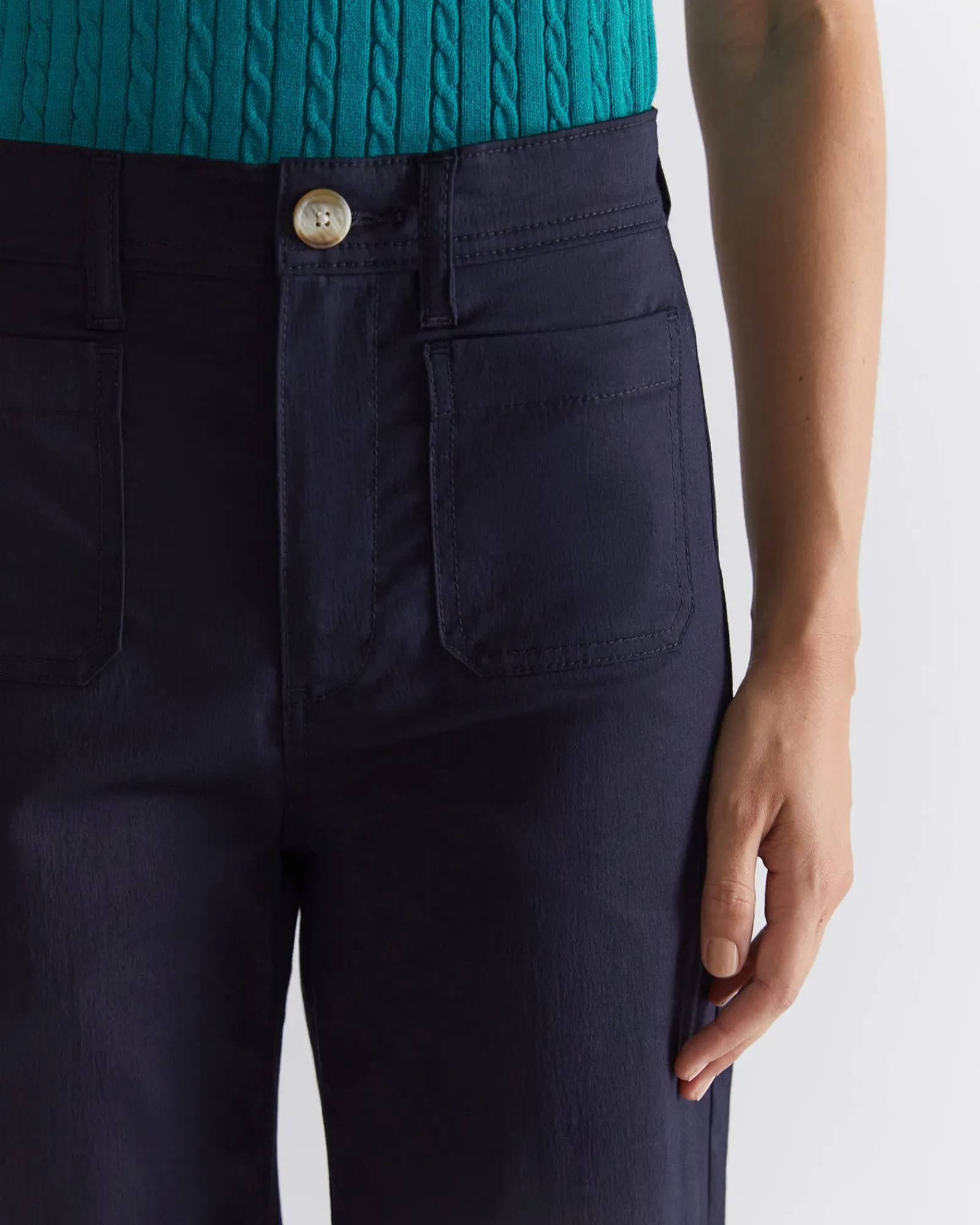 Clearance Sportscraft Evie Wide Leg Pant in Classic Navy ClassicNavy