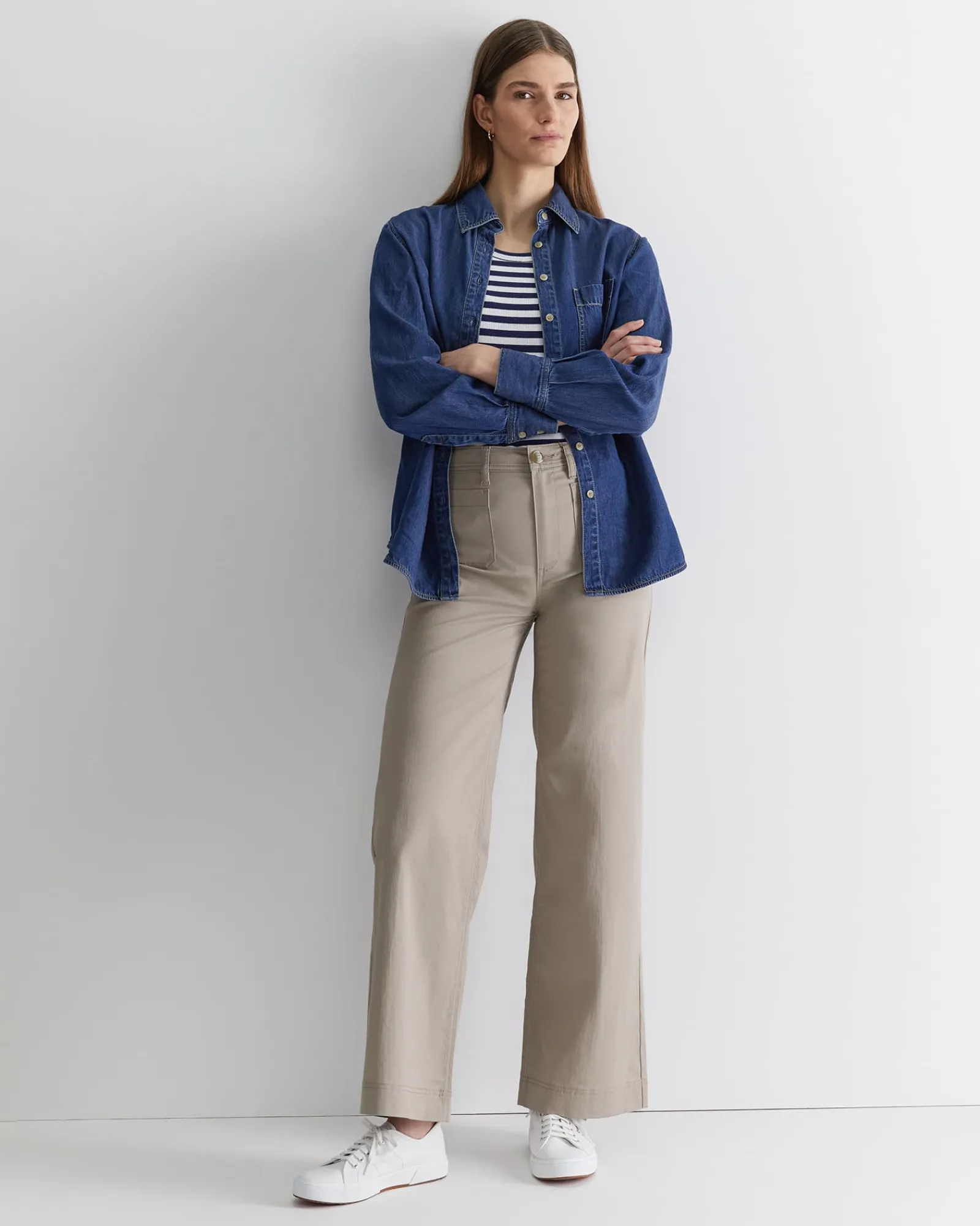 New Sportscraft Evie Wide Leg Pant in Latte