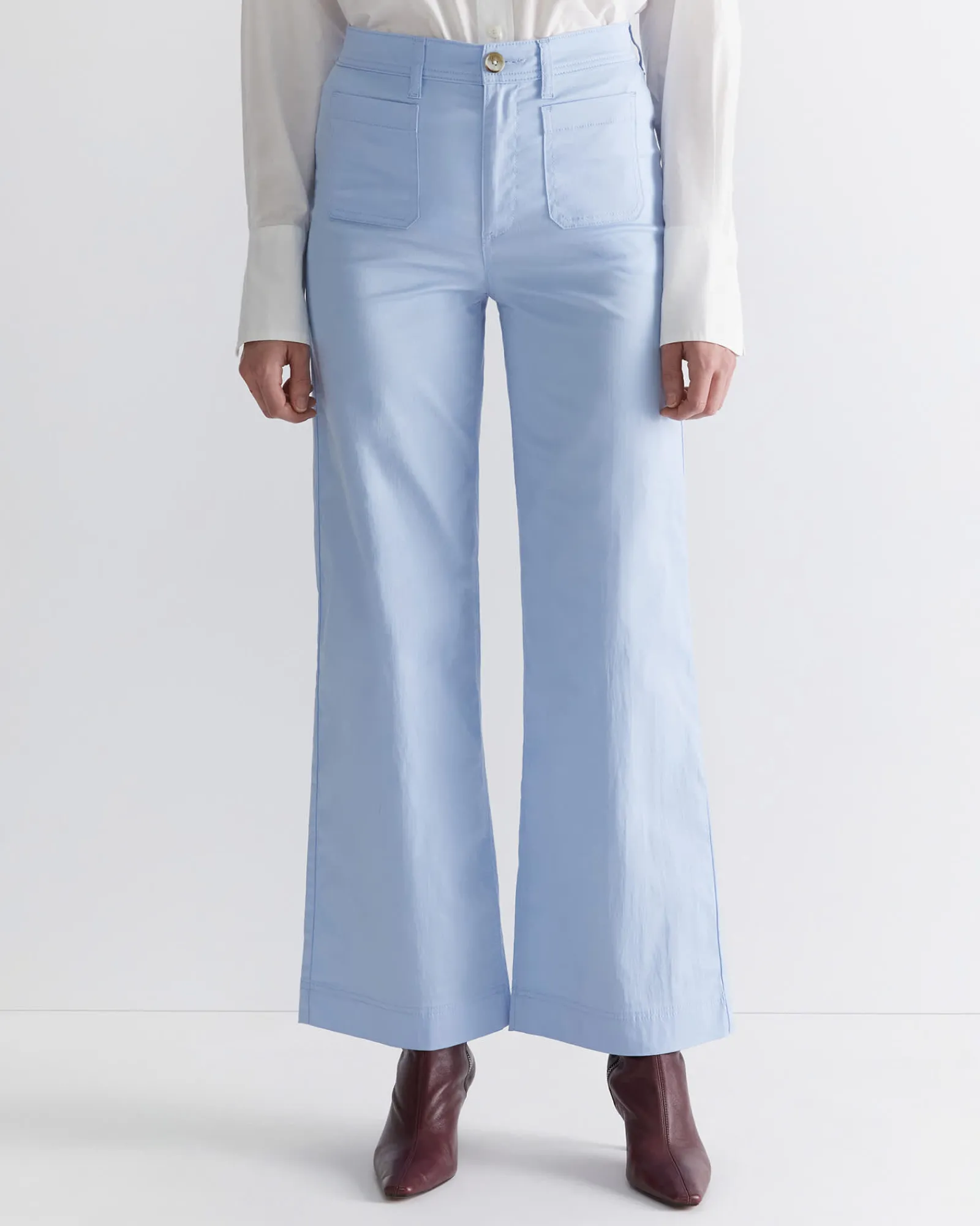 Discount Sportscraft Evie Wide Leg Pant in Pale Blue PaleBlue