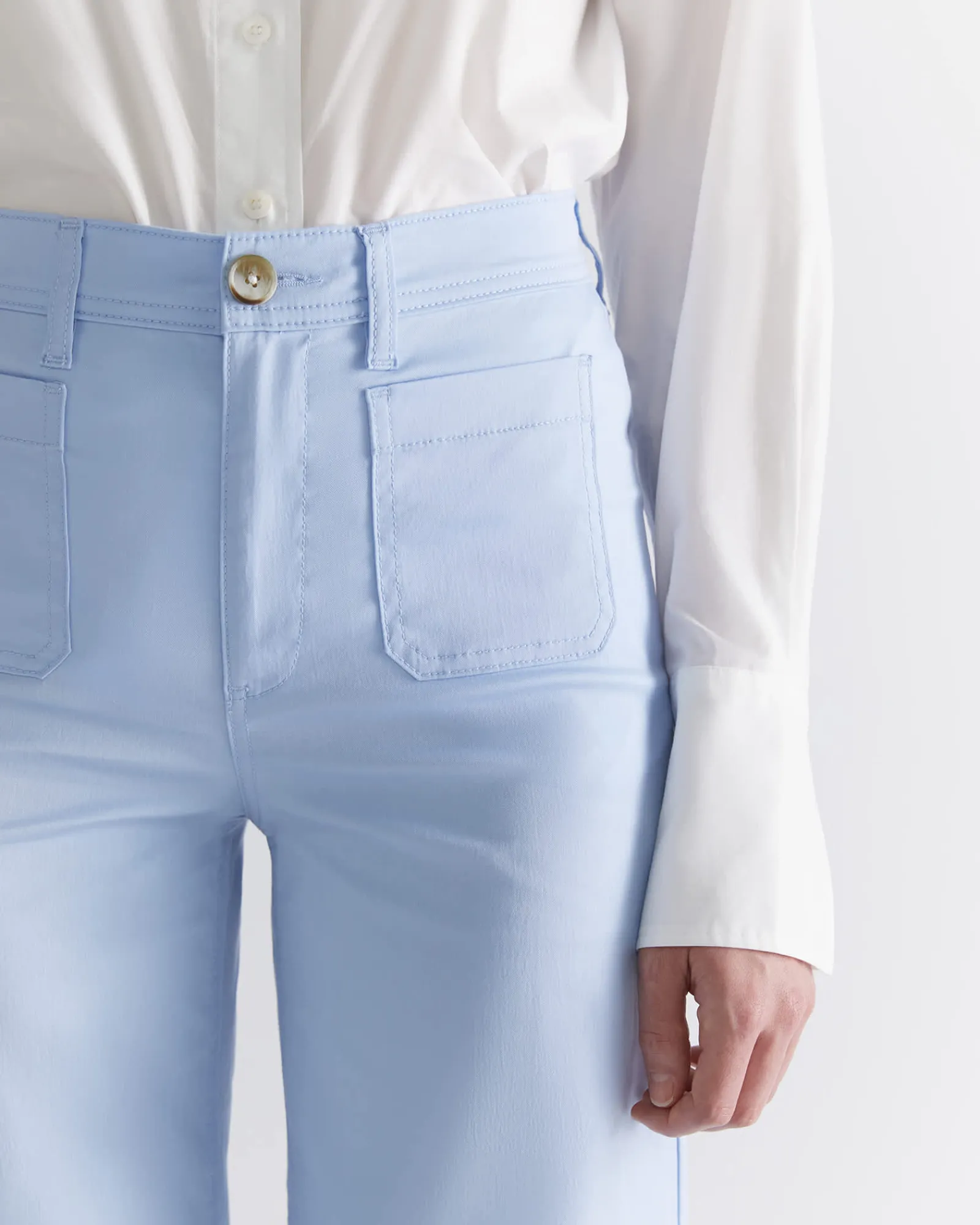 Discount Sportscraft Evie Wide Leg Pant in Pale Blue PaleBlue