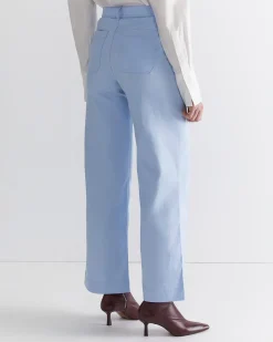 Discount Sportscraft Evie Wide Leg Pant in Pale Blue PaleBlue