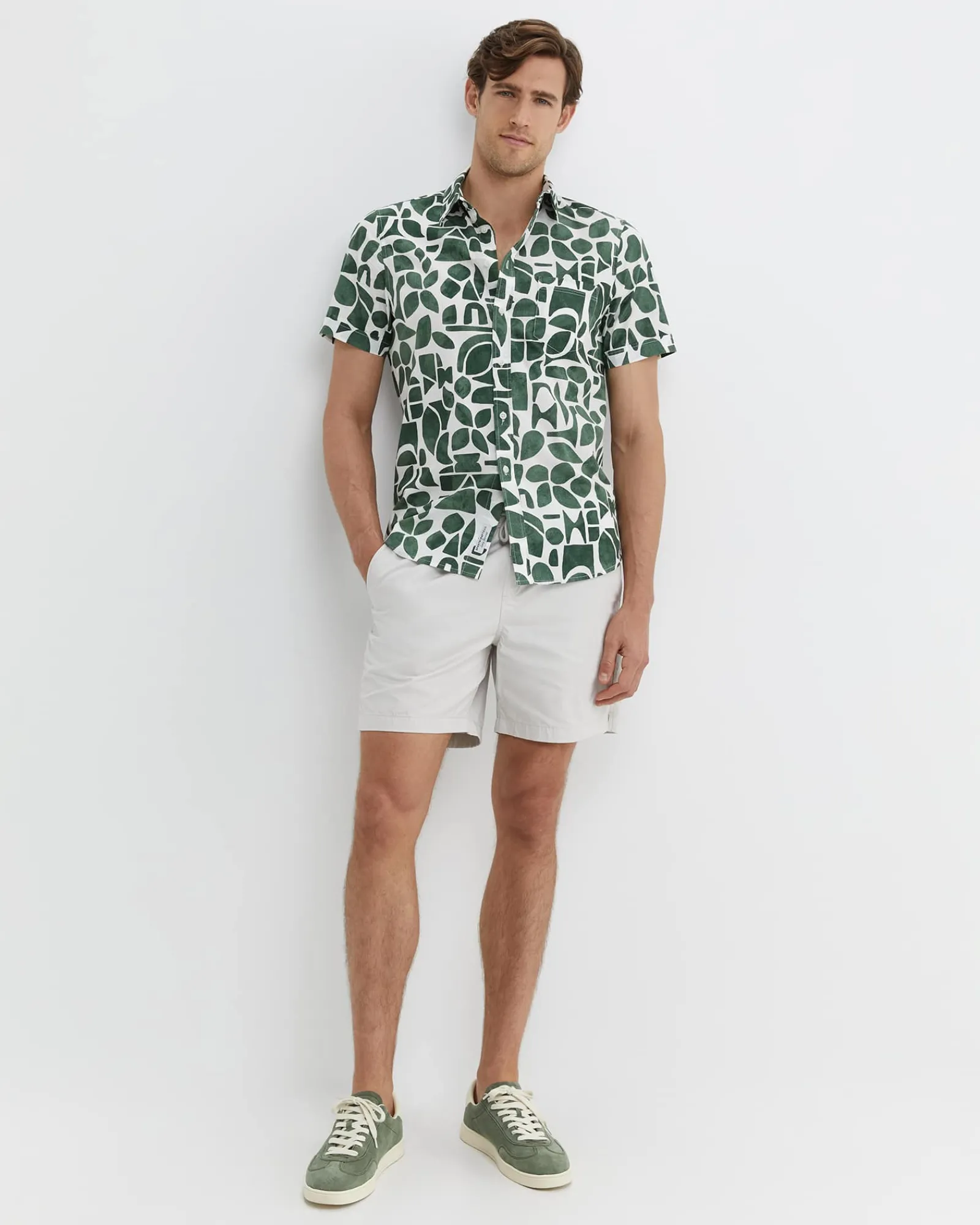 New Sportscraft Ezra Short Sleeve Shirt in Elm