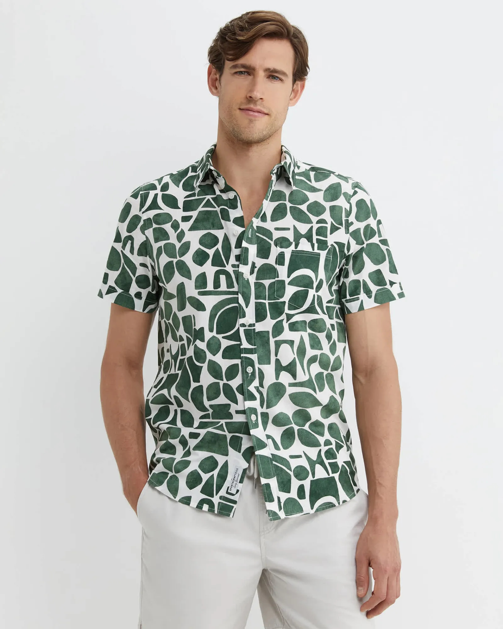 New Sportscraft Ezra Short Sleeve Shirt in Elm
