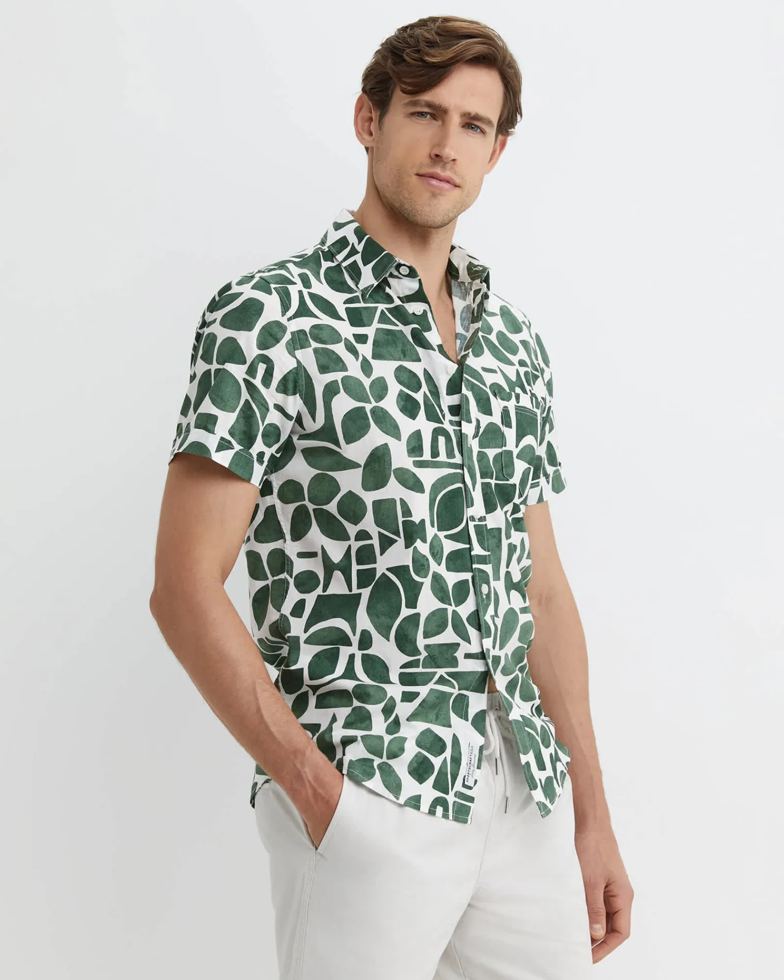 New Sportscraft Ezra Short Sleeve Shirt in Elm
