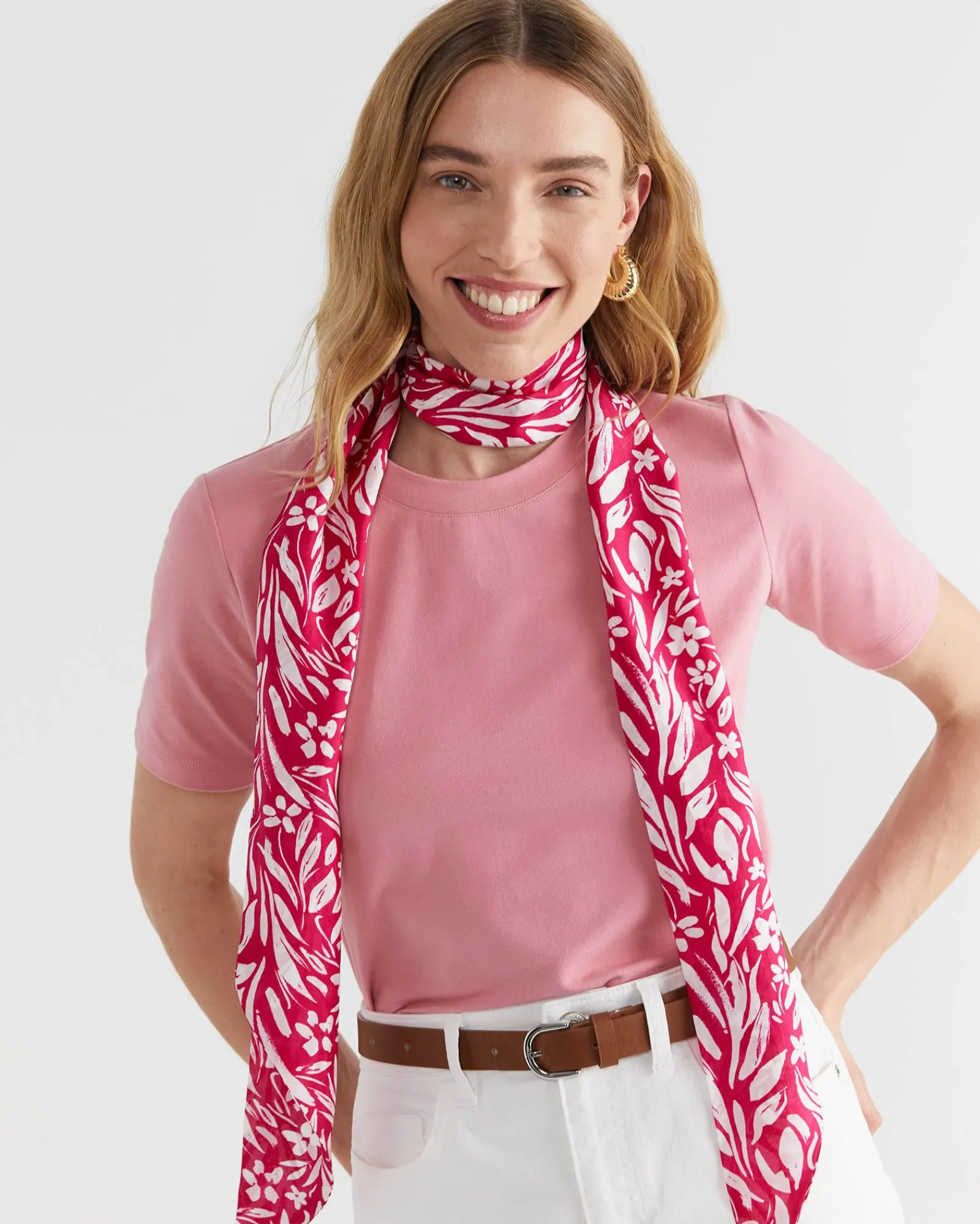 Outlet Sportscraft Farrah Silk Scarf in Pink Multi PinkMulti