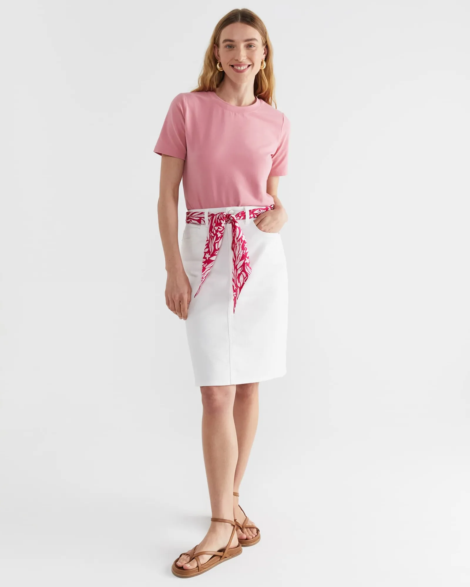 Outlet Sportscraft Farrah Silk Scarf in Pink Multi PinkMulti