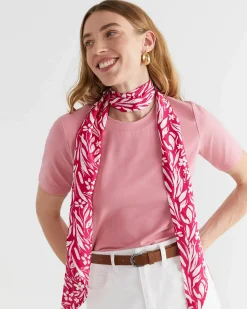 Outlet Sportscraft Farrah Silk Scarf in Pink Multi PinkMulti