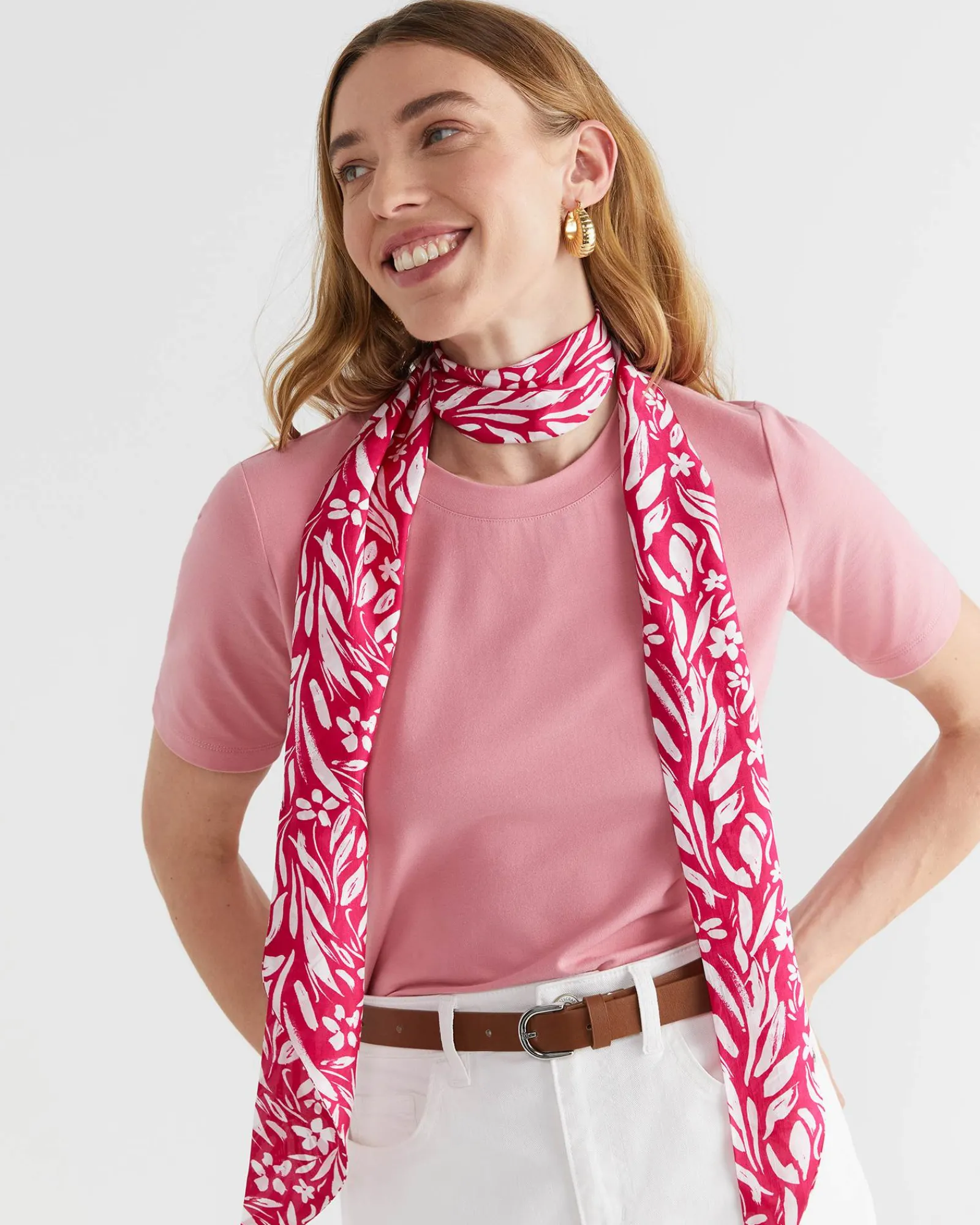Outlet Sportscraft Farrah Silk Scarf in Pink Multi PinkMulti