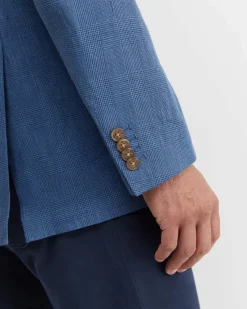 Hot Sportscraft Farrer Linen Sports Jacket in Mid Blue MidBlue