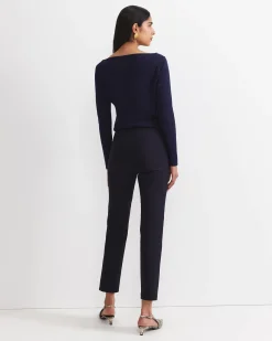 Sale Sportscraft Felicity Flat Front Slim Pant in Navy