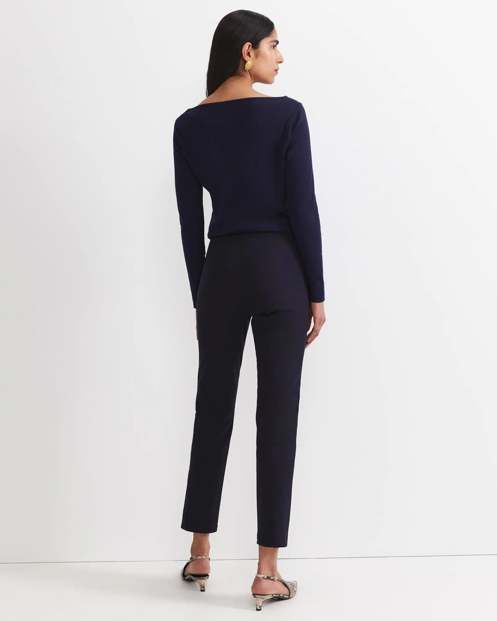 Sale Sportscraft Felicity Flat Front Slim Pant in Navy