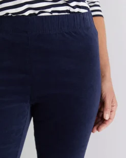 New Sportscraft Felicity Velvet Pull On Pant in Navy