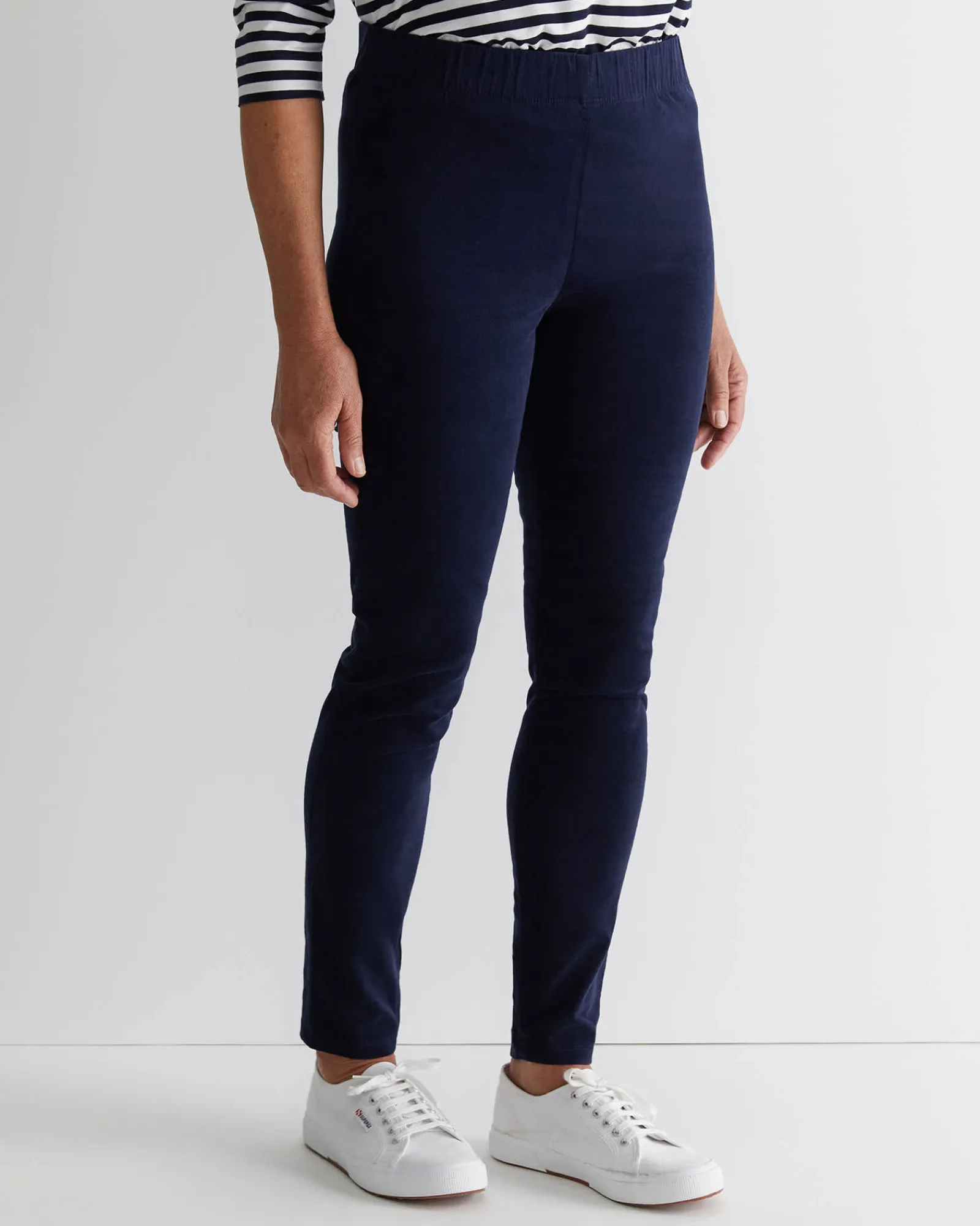 New Sportscraft Felicity Velvet Pull On Pant in Navy