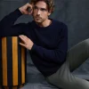 Outlet Sportscraft Finn Rib Crew Neck Knit in Navy
