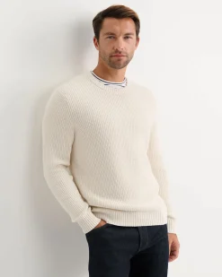 Hot Sportscraft Finn Rib Crew Neck Knit in Milk