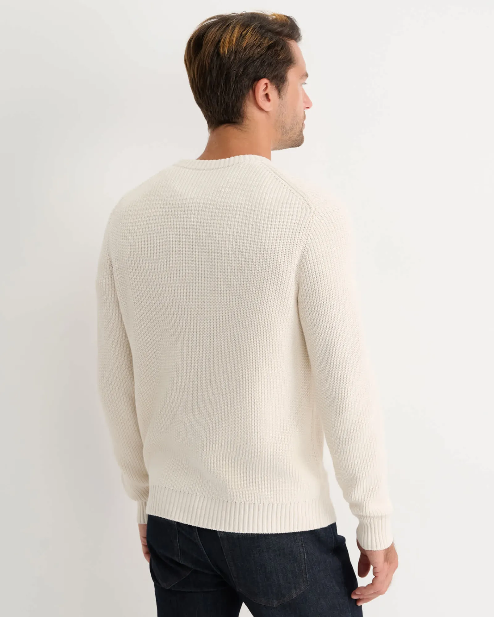 Hot Sportscraft Finn Rib Crew Neck Knit in Milk
