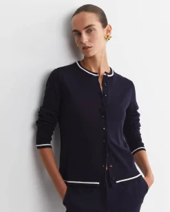 Outlet Sportscraft Francis Merino Cardigan in Navy
