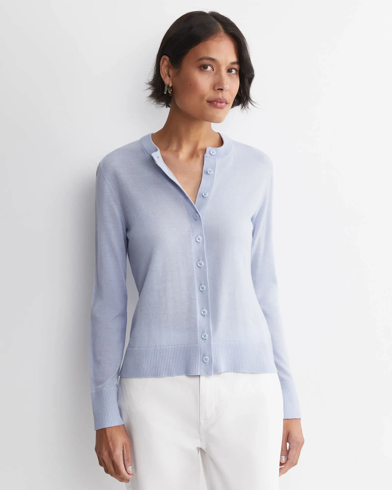 Fashion Sportscraft Francis Merino Cardigan in Ice Blue IceBlue