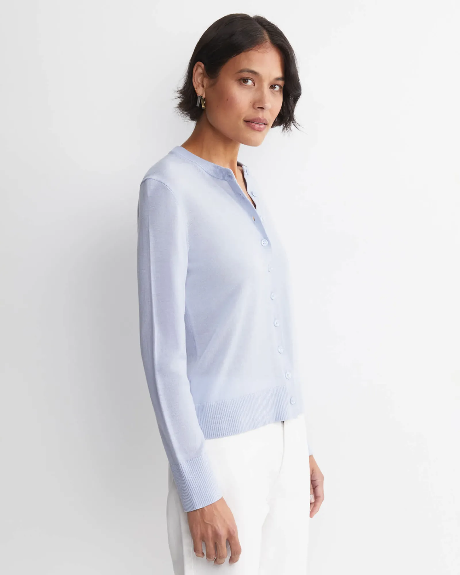 Fashion Sportscraft Francis Merino Cardigan in Ice Blue IceBlue