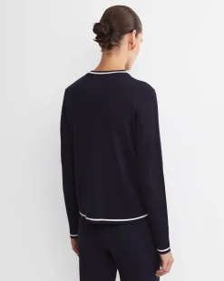 Outlet Sportscraft Francis Merino Cardigan in Navy