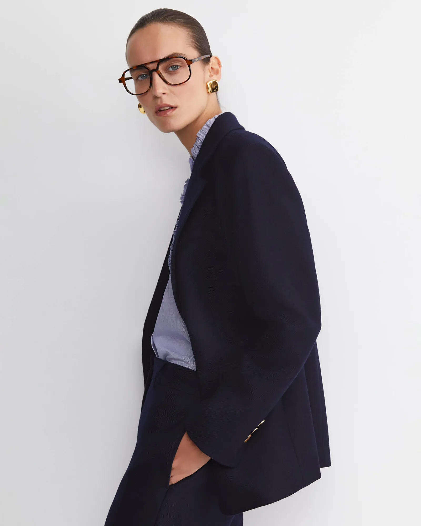 Clearance Sportscraft Frankie Single Breasted Blazer in Navy