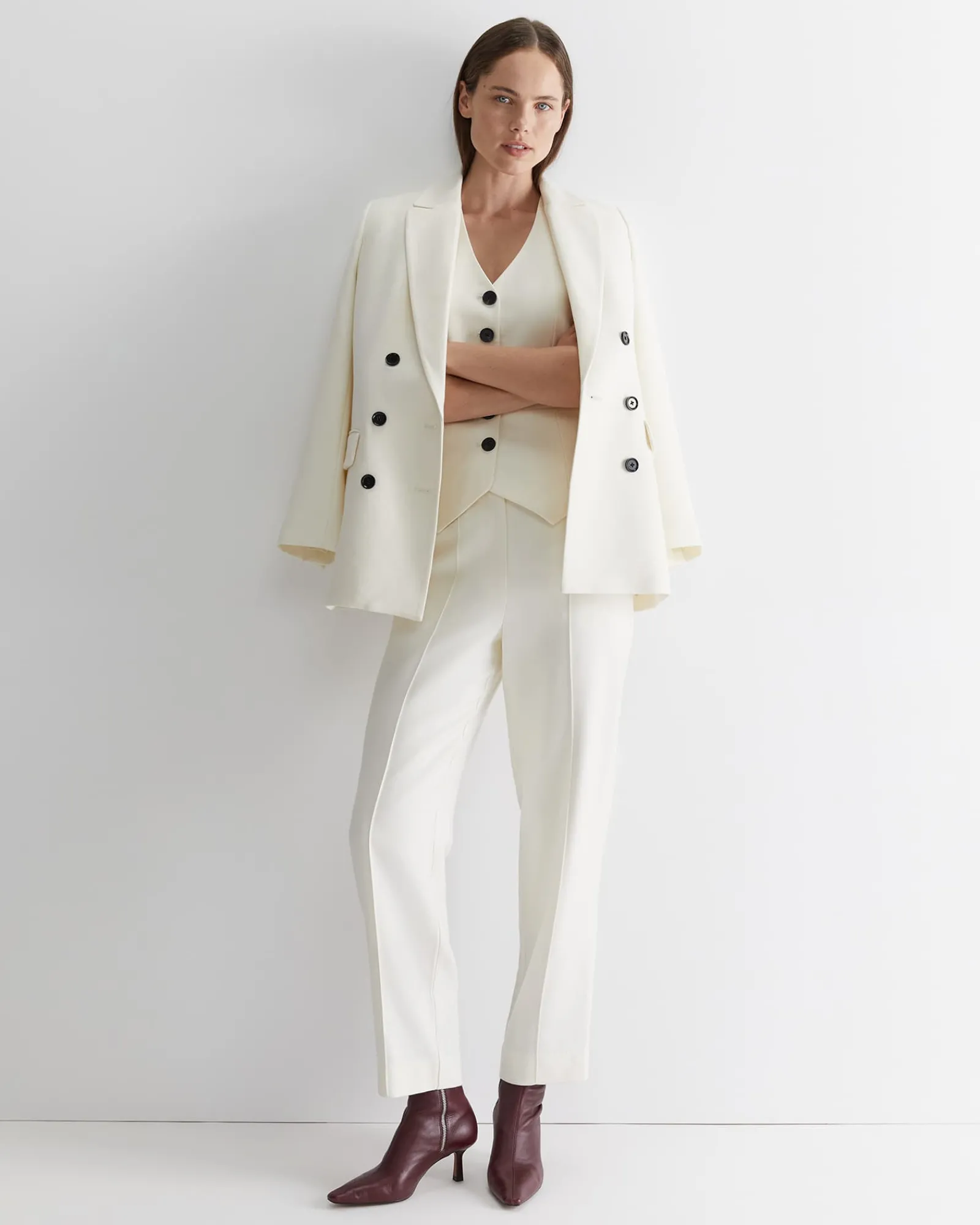 Online Sportscraft Frankie Twill Vest in Winter White WinterWhite