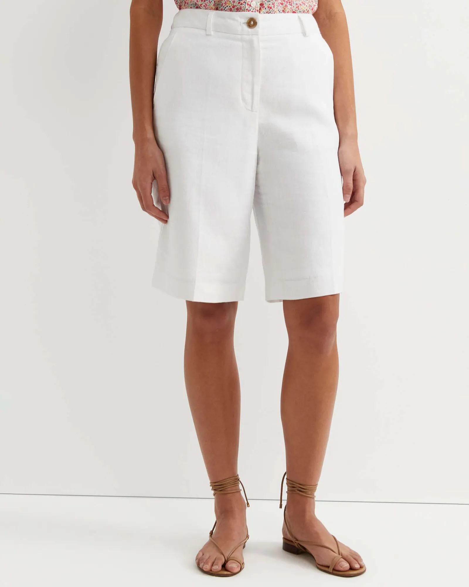 Best Sportscraft Freya Bermuda Linen Short in White