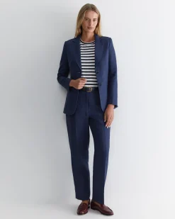 New Sportscraft Freya Linen Blazer in Navy