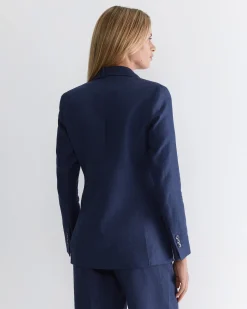 New Sportscraft Freya Linen Blazer in Navy