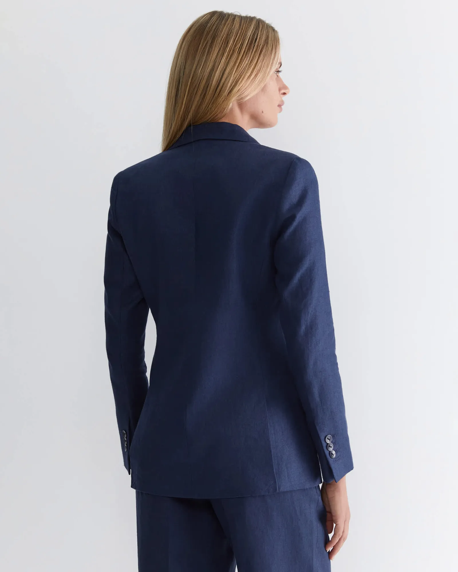 New Sportscraft Freya Linen Blazer in Navy