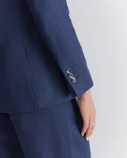 New Sportscraft Freya Linen Blazer in Navy