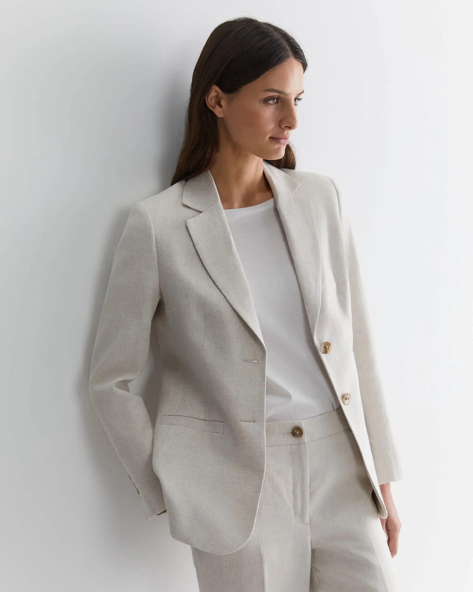 Discount Sportscraft Freya Linen Blazer in String