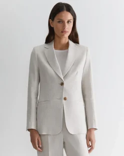 Discount Sportscraft Freya Linen Blazer in String