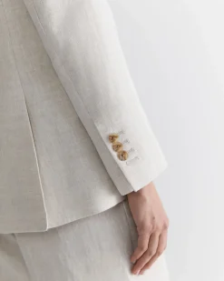 Discount Sportscraft Freya Linen Blazer in String