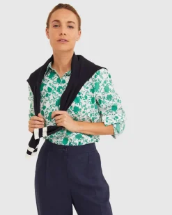 Sale Sportscraft Freya Linen Pant in Navy