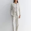 Discount Sportscraft Freya Straight Linen Pant in String