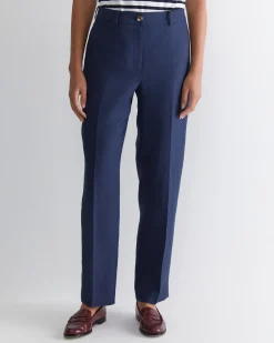 Online Sportscraft Freya Straight Linen Pant in Navy