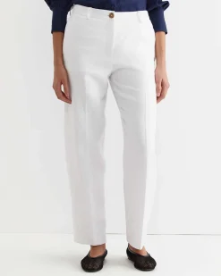 Fashion Sportscraft Freya Straight Linen Pant in White