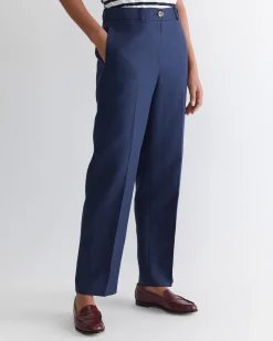 Online Sportscraft Freya Straight Linen Pant in Navy