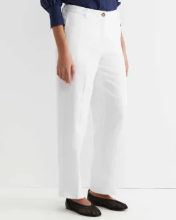 Fashion Sportscraft Freya Straight Linen Pant in White