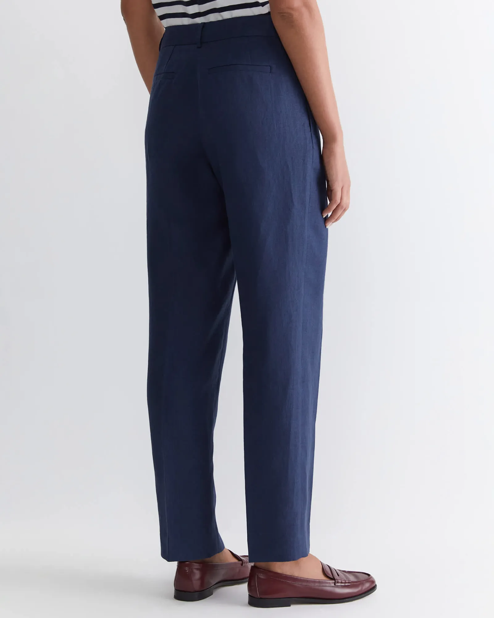 Online Sportscraft Freya Straight Linen Pant in Navy