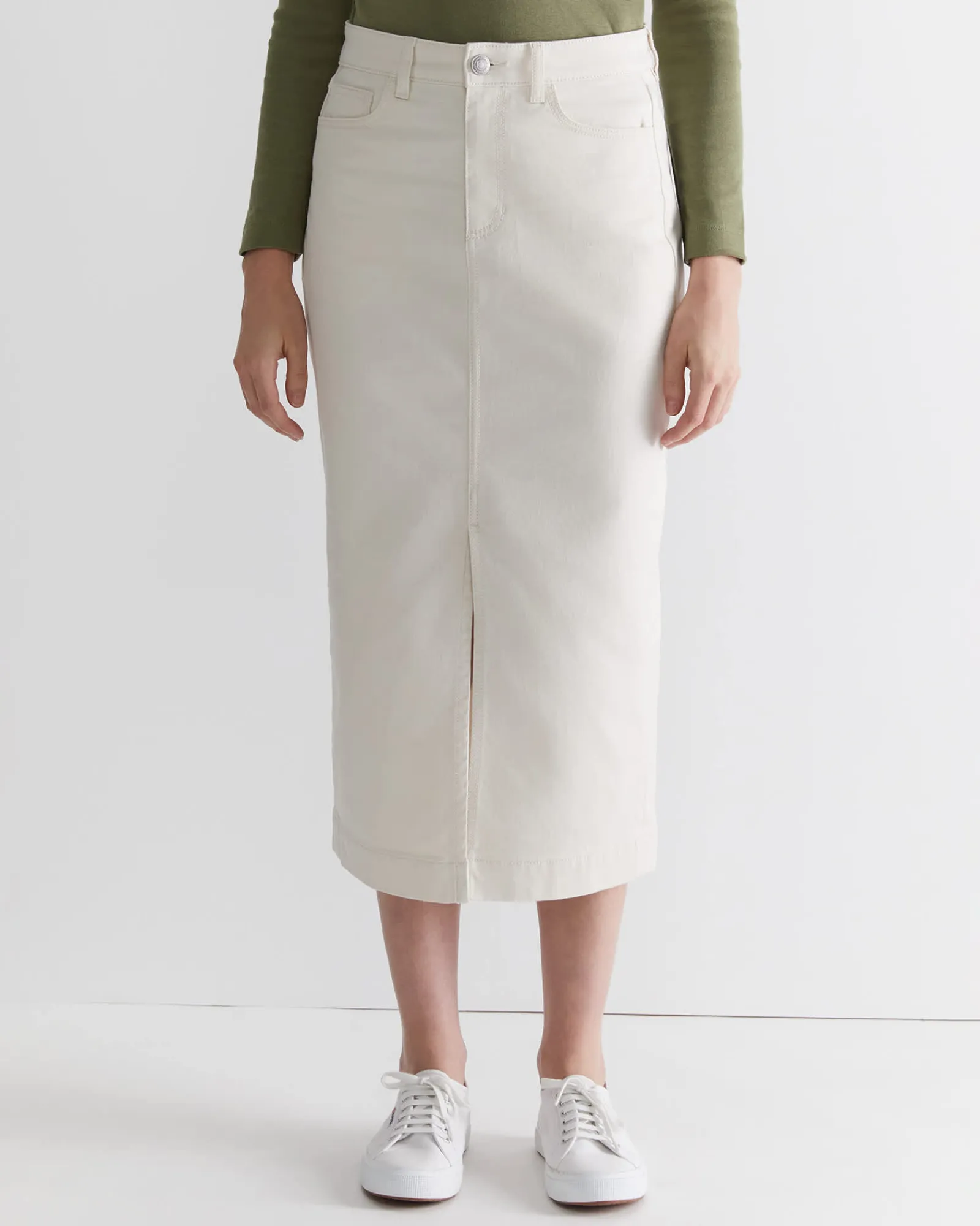 Sale Sportscraft Gabi Midi Skirt in Ecru