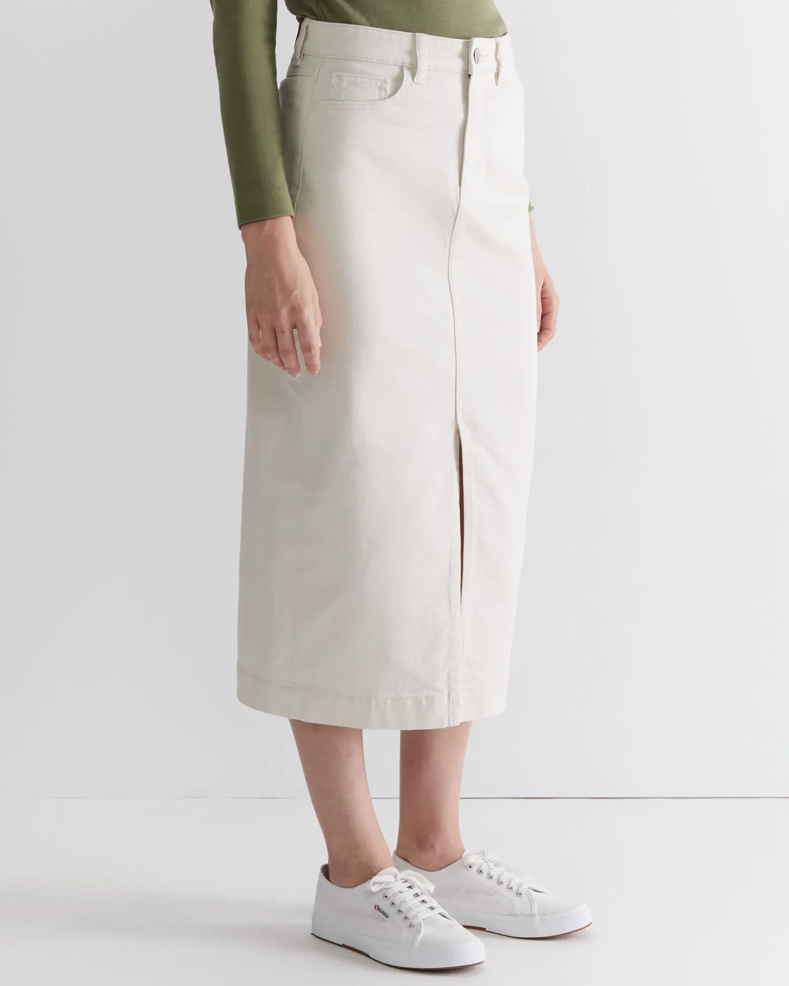 Sale Sportscraft Gabi Midi Skirt in Ecru
