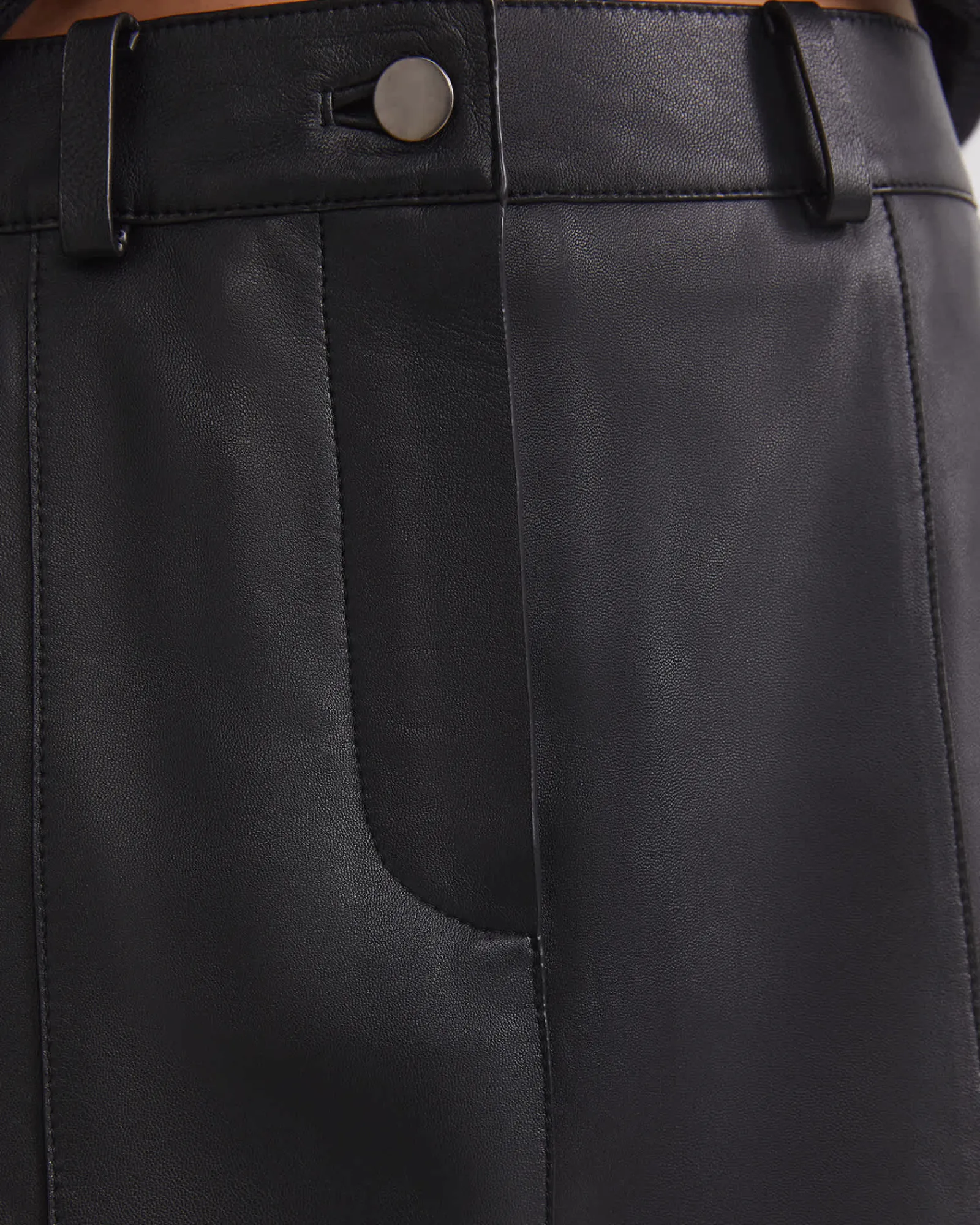 Sale Sportscraft Gemma Leather Mini Skirt in Black