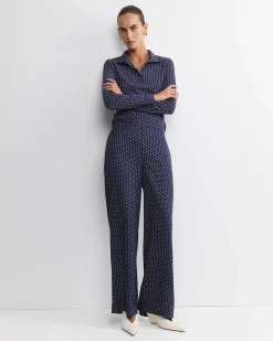 Discount Sportscraft Geo Funnel Neck Top in Navywhite Navy/white