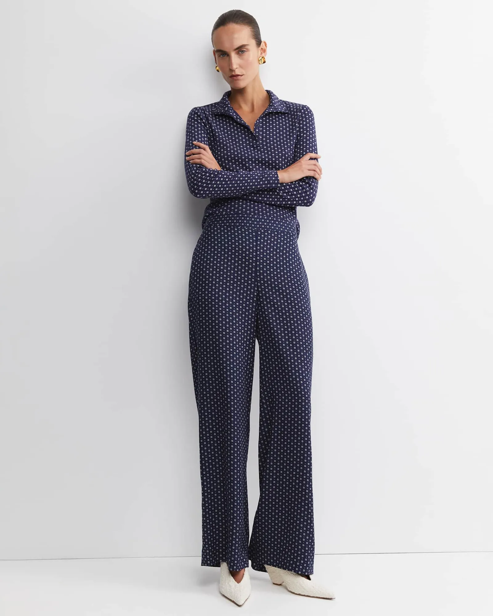 Discount Sportscraft Geo Funnel Neck Top in Navywhite Navy/white